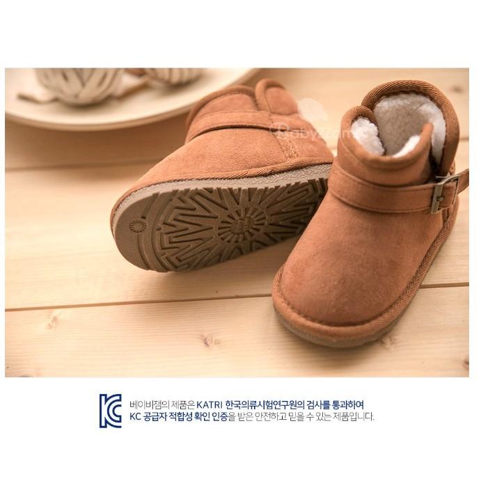 韓國代購-BABYZZAM 短筒扣環造型雪靴 保暖  中性 韓國雪靴 紅色雪靴 韓國童鞋 韓國直送  13cm-22cm-細節圖2