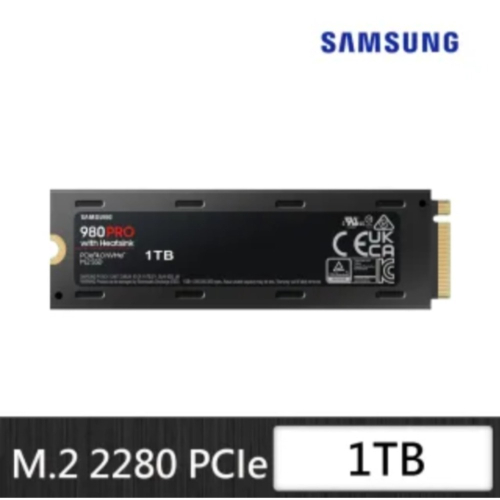 SAMSUNG 三星 980 PRO 1TB SSD 含散熱片 NVMe M.2 2280 PCIe 固態硬碟