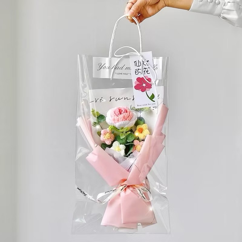 【奇趣生活】現貨獨家高品質 編織玫瑰花束 針織花 告白七夕情人節禮物 畢業花束 教師節禮物花束 向日葵-規格圖4