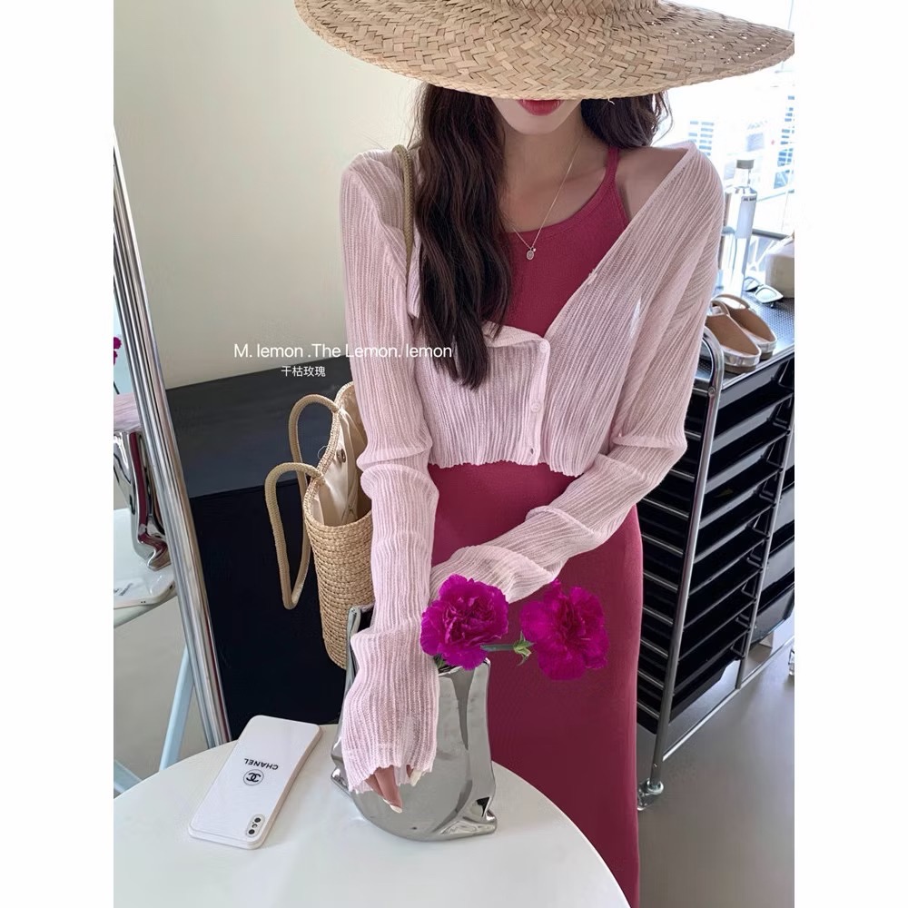 夏日波波紋｜V領天絲抓皺防曬罩衫-細節圖3