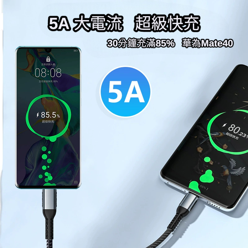 PD快充線 Type-C快充線｜ 240W/100W 5A高速傳輸數據線｜ 內置E-MARK晶片 筆電手機通用 ｜充電線-細節圖4
