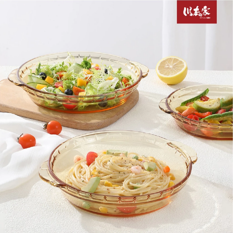 川本の家 高硼硅耐熱玻璃盤8吋 (可烤箱、微波)-細節圖6