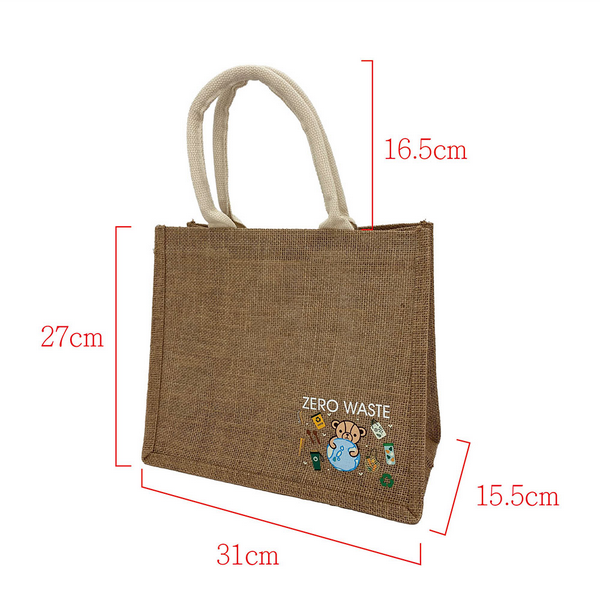 英國熊黃麻環保購物袋(大)-細節圖2