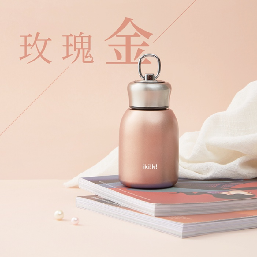 ikiiki伊崎-輕飲御口保溫瓶(玫瑰金)IK-DN1001 保溫杯 保溫罐 真空保溫瓶-細節圖3