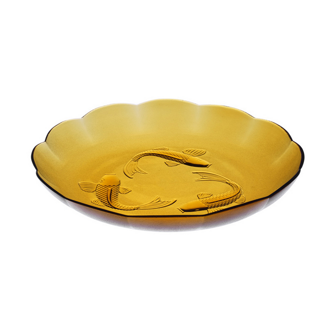 初見 海洋之星玻璃魚盤(琥珀色 9吋) HM-3606-細節圖2