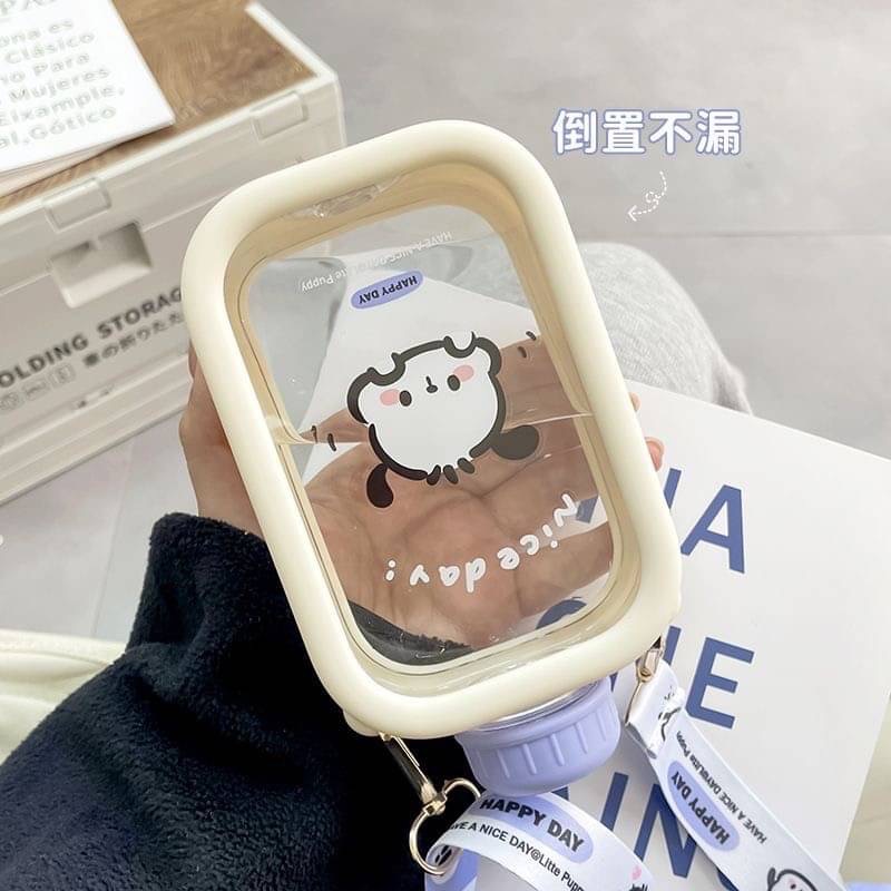 小紅書同款-ins高顏質新款狗狗印花直飲方形杯-細節圖2