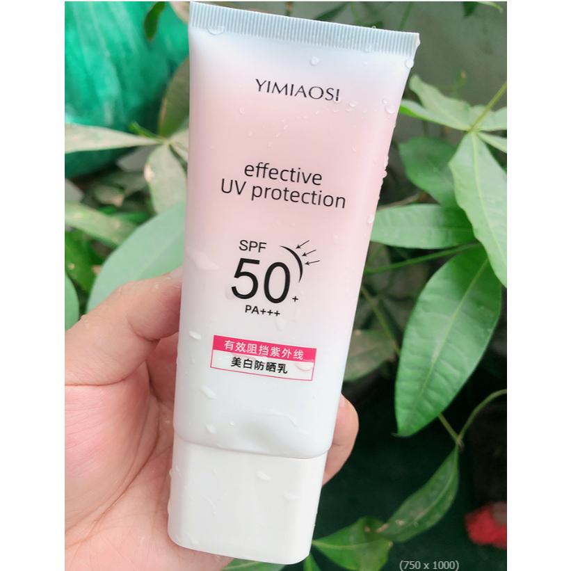 @台灣現貨~隔離防曬乳60g 美白防曬霜 SPF50/PA+++ 防曬保溼隔離霜 防水防紫外線 防紫外線防水防汗-細節圖2