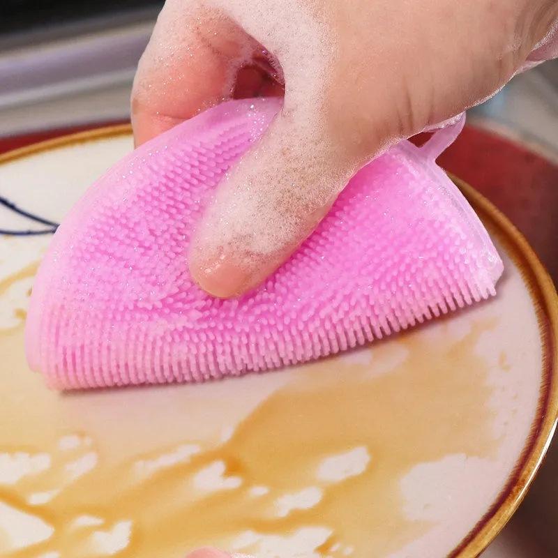 台灣現貨🌟矽膠洗碗刷🌟  碗盤清潔 洗杯刷 多功能洗碗刷  蔬果刷 不傷鍋具 矽膠菜瓜布 杯墊 隔熱手套 防滑隔熱墊-細節圖3