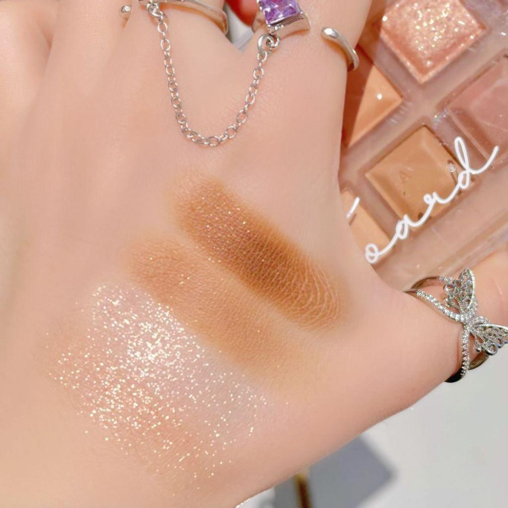 台灣現貨💝10色眼影盤 奶茶盤 珠光啞光 大地灰棕色 學生眼彩盤  煙燻色-細節圖2