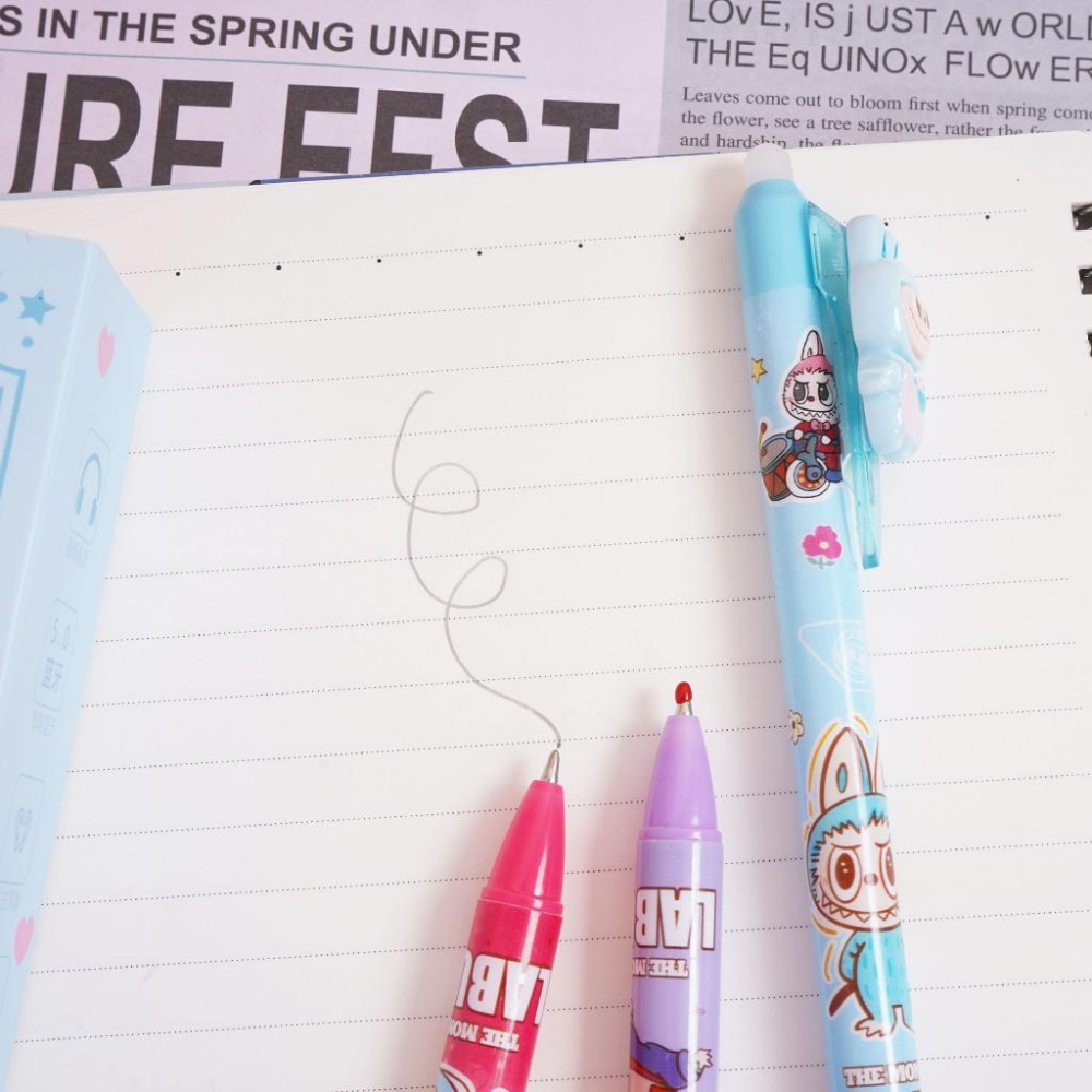 現貨寄出💛 拉布布  💛 擦擦筆 原子筆 魔擦筆 果汁筆 文具 辦公用品 造型筆-細節圖5