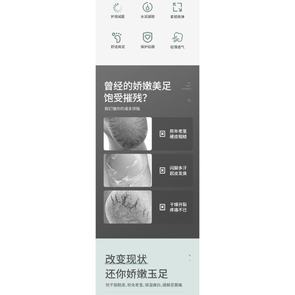 台灣現貨 後腳跟襪套 凝膠襪套 足跟保護套 腳跟龜裂 護足襪 保濕襪套 凝膠足跟襪 足部襪 後跟襪 足跟襪套 後跟襪套-細節圖5