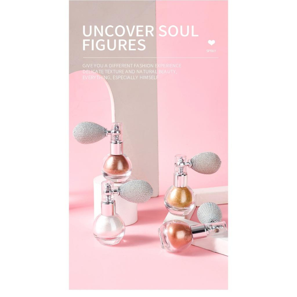 台灣現貨 抖音同款氣囊噴粉 高光噴粉 蜜粉 眼影粉 氣囊身體香粉 珠光閃粉噴霧 高光粉 身體高光噴粉-細節圖2