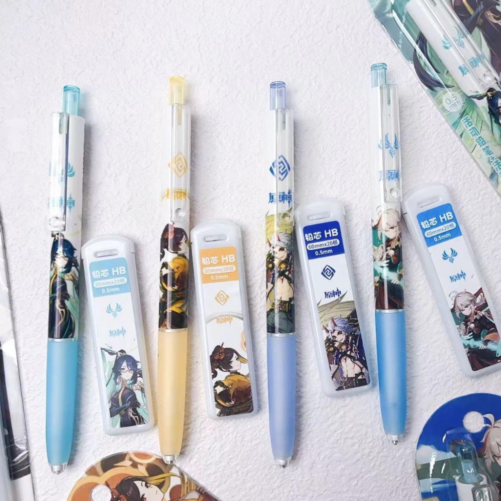 台灣現貨⚡ 原神自動筆套組⚡ 卡皮巴拉  文具 自動鉛筆 0.5 國小禮物 按壓自動鉛筆 原神周邊 學生獎品獎勵 按動筆-細節圖6