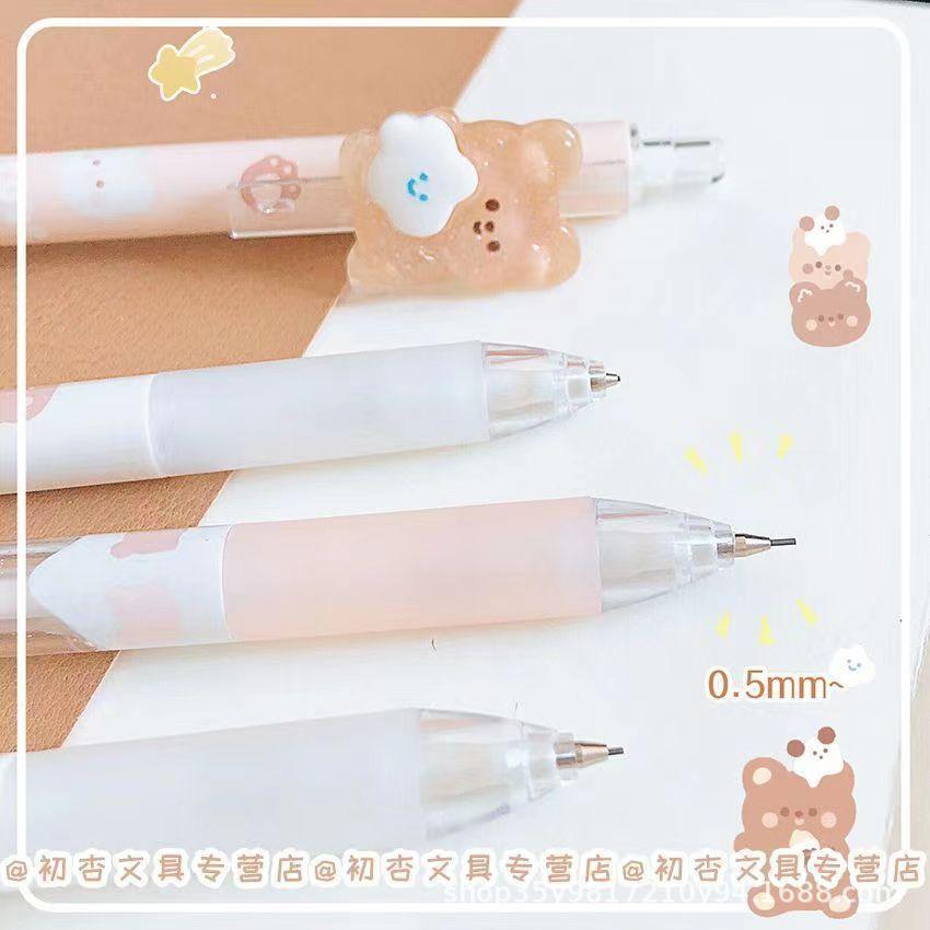 台灣現貨 甜筒萌小熊按動筆 小熊自動筆 學生 手帳筆 辦公 文具 手帳筆 黑筆 中性筆 小熊造型 軟糖小熊筆-細節圖6