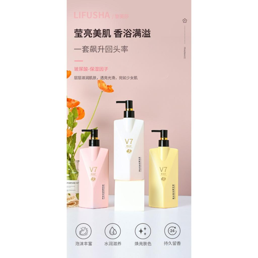 @台灣現貨✨ 梨芙莎V7沐浴組✨ 玻尿酸 保濕因子 密集補水 補水滋養 香水沐浴乳-細節圖2