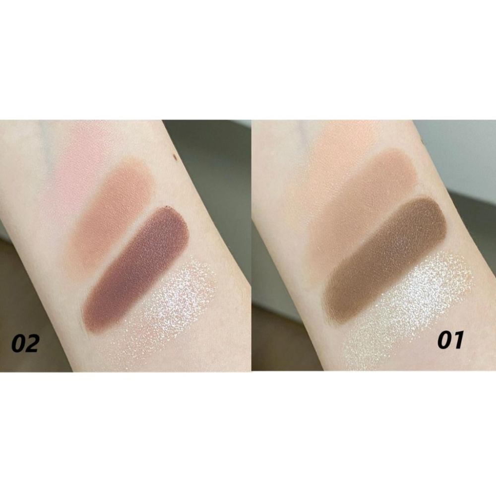 台灣現貨 韓系淡顏愛豆四色眼影盤 4色眼影盤 臥蠶粉盤 眼影眼線 提亮啞高光一體盤  修容 高光-細節圖8