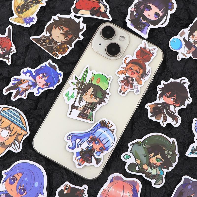 台灣現貨 🌟咒術迴戰 🌟新款原神Q版貼紙 原神周邊 行李箱貼紙 防水小貼畫 學生禮物 獎品 筆記本手機殼貼紙-細節圖3