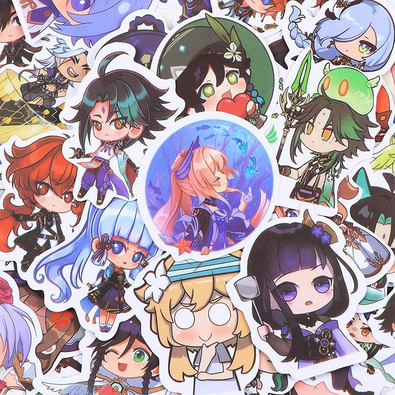台灣現貨 🌟咒術迴戰 🌟新款原神Q版貼紙 原神周邊 行李箱貼紙 防水小貼畫 學生禮物 獎品 筆記本手機殼貼紙-細節圖5