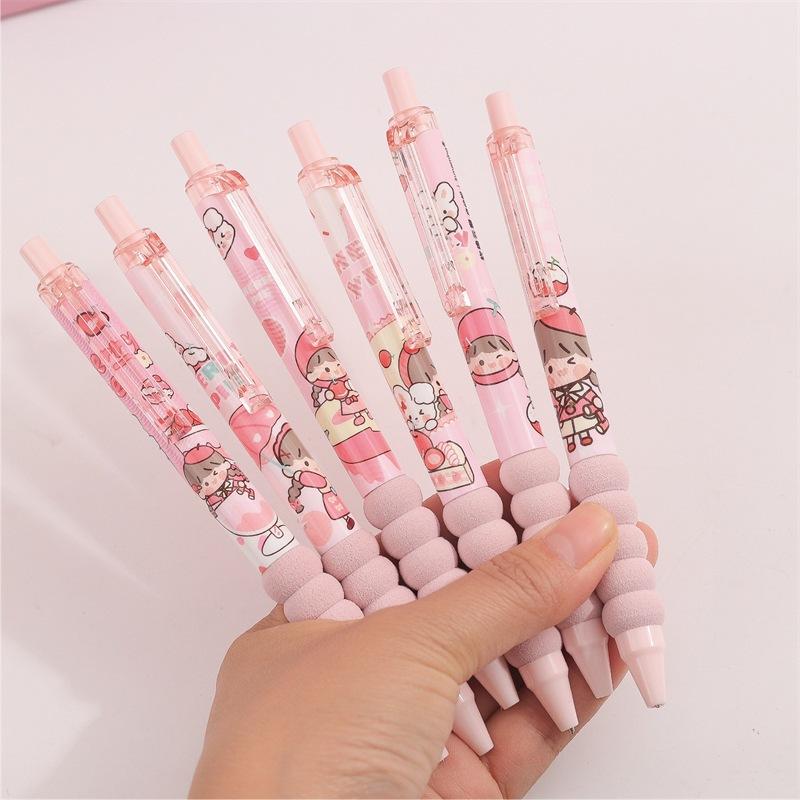 台灣現貨 小圓子櫻桃派高顏值粉色少女軟綿護套自動鉛筆 小學生各年級適用-細節圖2