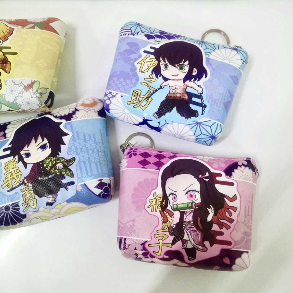 台灣現貨 鬼滅之刃零錢包 炭治郎 禰豆子 富岡義勇 我妻善逸 伊之助 pu皮 印花鑰匙包 短款錢包 禮物 獎品-細節圖5