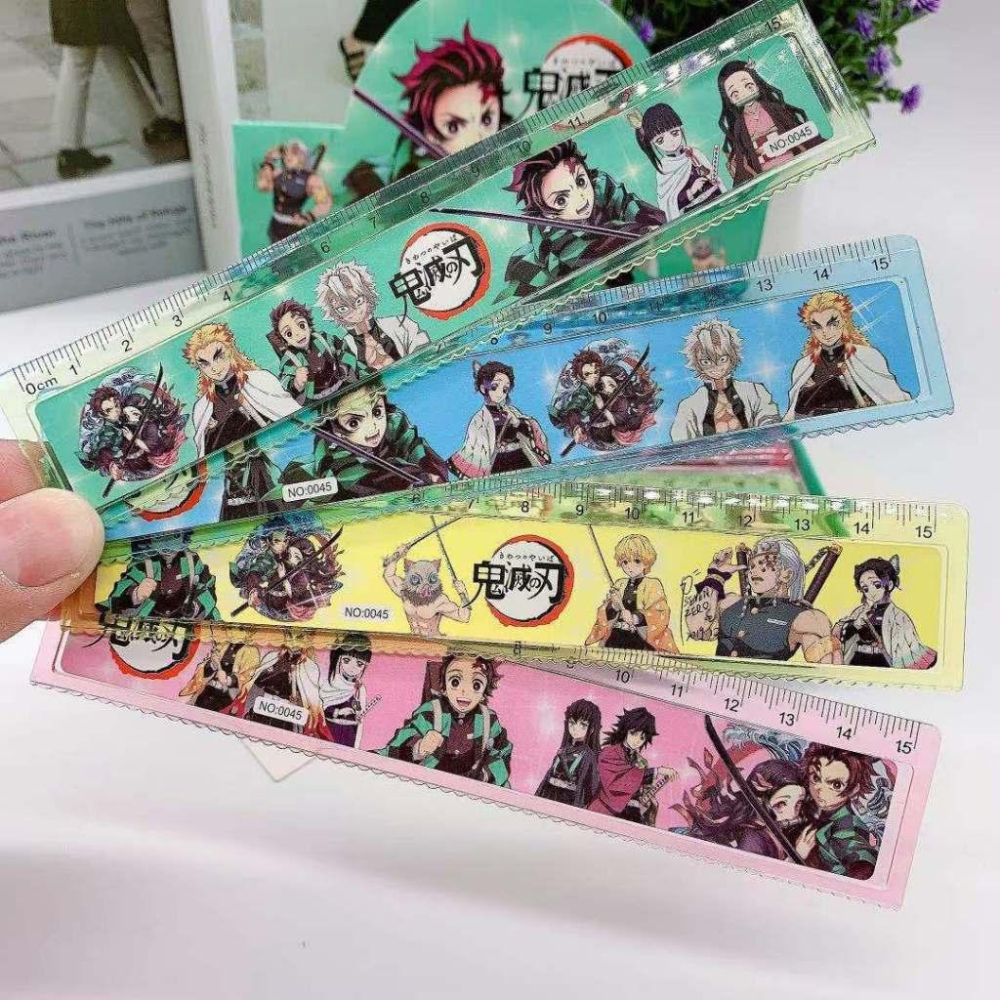 台灣現貨 鬼滅量角器四件套 鬼滅之刃 量角器 直尺套尺四件套 三角板 學習 文具-細節圖8