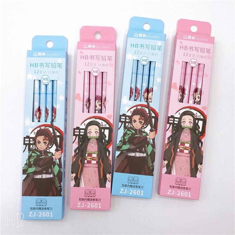 台灣現貨 鬼滅之刃鉛筆 鬼滅鉛筆 六角鉛筆 竈門炭治郎鉛筆 禰豆子鉛筆-細節圖2