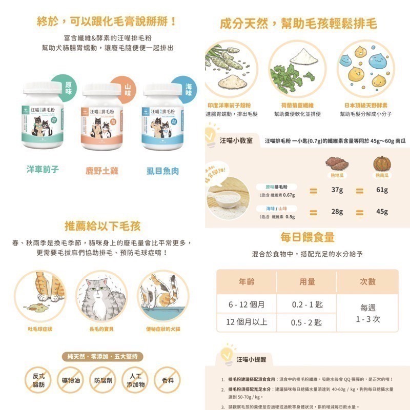 「玩水養蝦人」汪喵星球 保健食品 排毛粉 離胺酸 牛磺酸 鱉蛋粉 免疫力 情緒放鬆 舒壓胺基酸 魚油 呼吸道保健-細節圖2