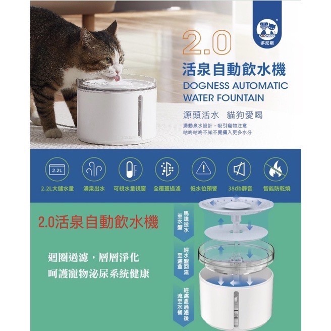 「玩水養蝦人」自動飲水機 DOGNESS 多尼斯 寵物飲水機 寵物飲水器 MINI  2.0活泉飲水機過濾 飲水機-細節圖6