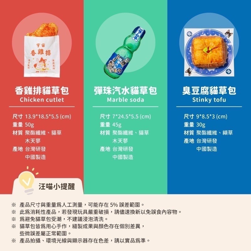 「玩水養蝦人」汪喵星球 台灣小吃貓草包 貓 寵物玩具 貓咪玩具 貓草 貓草玩具 貓草包 紓壓玩具 木天蓼 纈草 貓薄荷-細節圖4