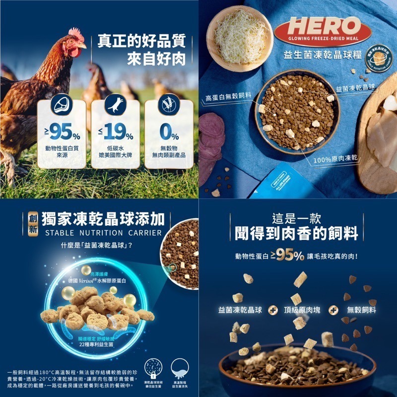 「玩水養蝦人」HEROMAMA 益生菌凍乾晶球糧 貓飼料 狗飼料 貓糧 狗糧 無穀飼料 原肉凍乾 益生菌 乾糧 凍乾-細節圖2