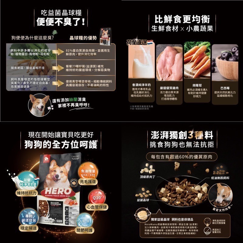 「玩水養蝦人」HEROMAMA 益生菌凍乾晶球糧 貓飼料 狗飼料 貓糧 狗糧 無穀飼料 原肉凍乾 益生菌 乾糧 凍乾-細節圖7