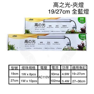 「玩水養蝦人」高之光 夾燈 ISTA 伊士達 LED 側夾燈 水草 藍白 增豔燈 全藍 魚缸燈 高亮度 水草燈 補燈-細節圖7
