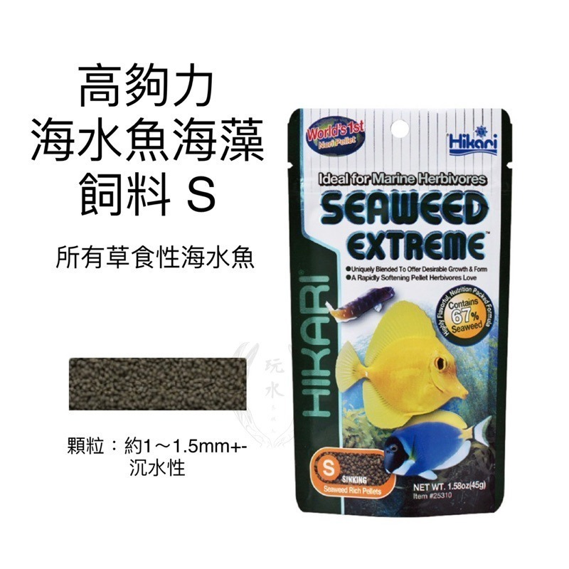 「玩水養蝦人」海水魚飼料 高夠力 Hikari 小型海水魚 海藻飼料 沉水 小丑魚 草食性 雀鯛 蝴蝶魚 珊瑚-細節圖3