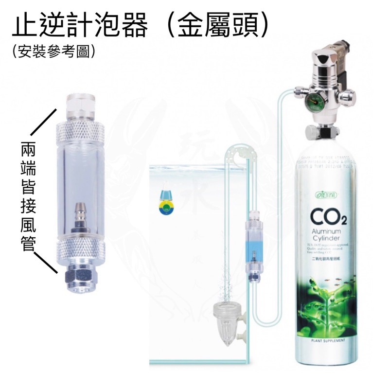 「玩水養蝦人」止逆計泡器 CO2 伊士達 ISTA 止逆閥 錶頭 計泡器 二氧化碳 水草缸 電磁閥 逆止閥 壓力錶-細節圖3