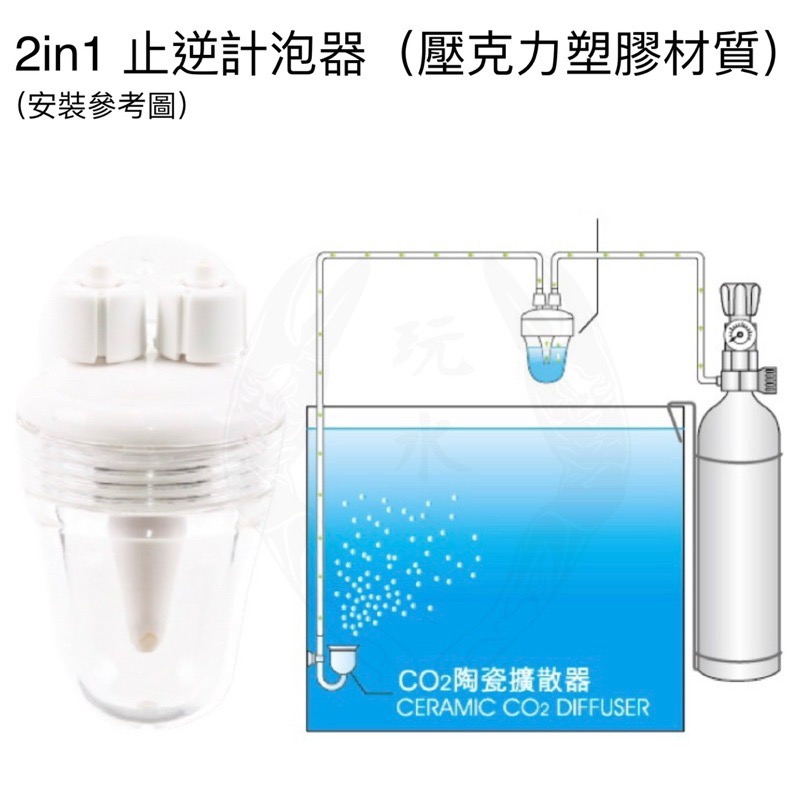 「玩水養蝦人」止逆計泡器 CO2 伊士達 ISTA 止逆閥 錶頭 計泡器 二氧化碳 水草缸 電磁閥 逆止閥 壓力錶-細節圖4