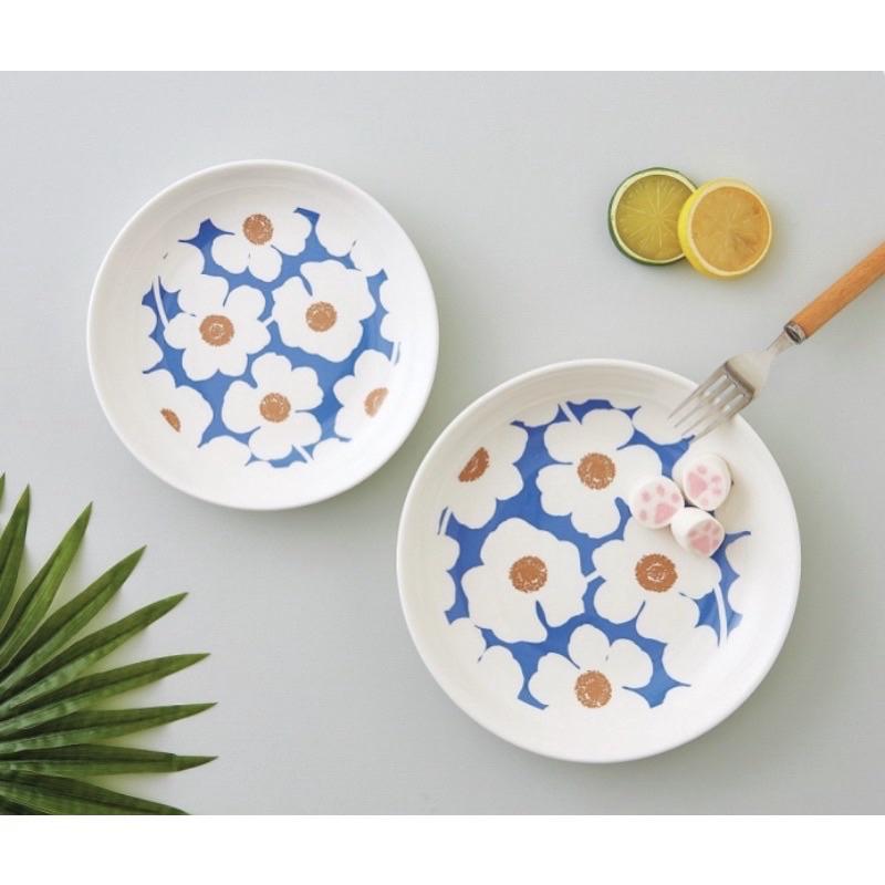 ～薰之物～ 夢時代 來店禮 日本🇯🇵 人氣品牌 Maison Blanche 藍色朵朵大小雙盤組 雙盤組 餐盤 餐具 盤-細節圖3