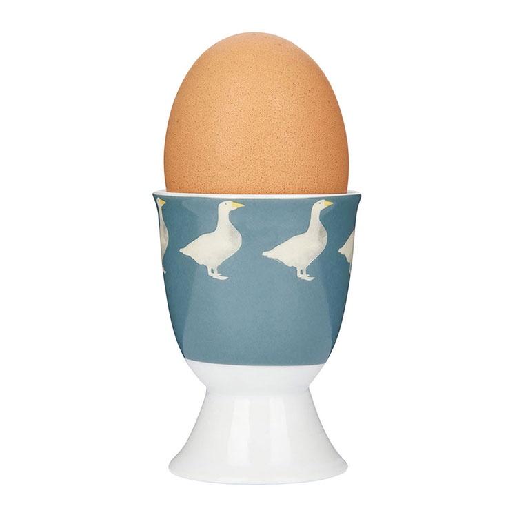 《KitchenCraft》瓷製蛋杯(藍天鵝) | 雞蛋杯 蛋托 早午餐 餐具-細節圖2