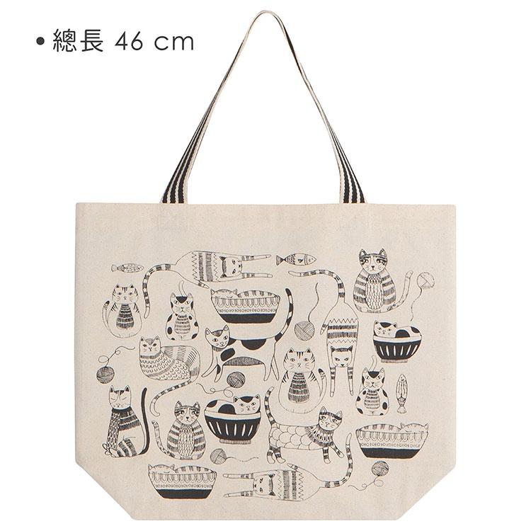 《NOW》純棉托特包(貓派對) | 側背包 斜背包 背帶包-細節圖3