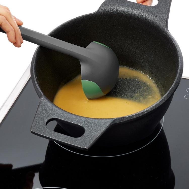 《LEKUE》不沾鍋矽膠湯杓(草綠26cm) | 料理匙 攪拌杓 攪拌勺 湯匙-細節圖4