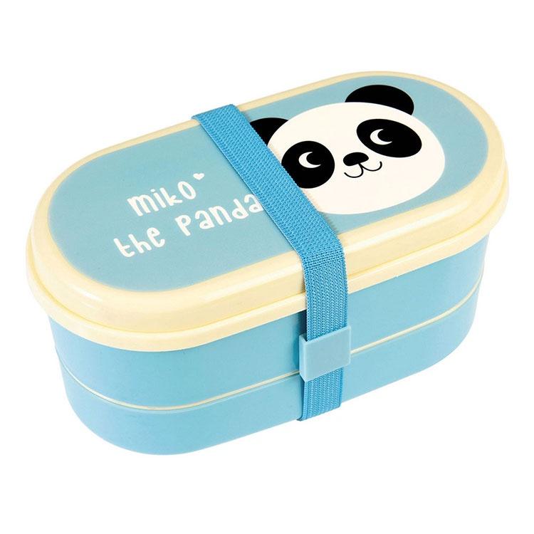 《Rex LONDON》餐具+雙層兒童便當盒(熊貓) | 環保餐盒 保鮮盒 午餐盒 飯盒-細節圖2