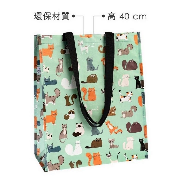 《Rex LONDON》環保購物袋(貓派對) | 購物袋 環保袋 收納袋 手提袋-細節圖3