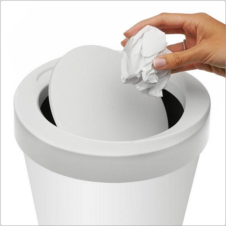 《VERSA》搖擺蓋垃圾桶(白9L) | 回收桶 廚餘桶-細節圖4