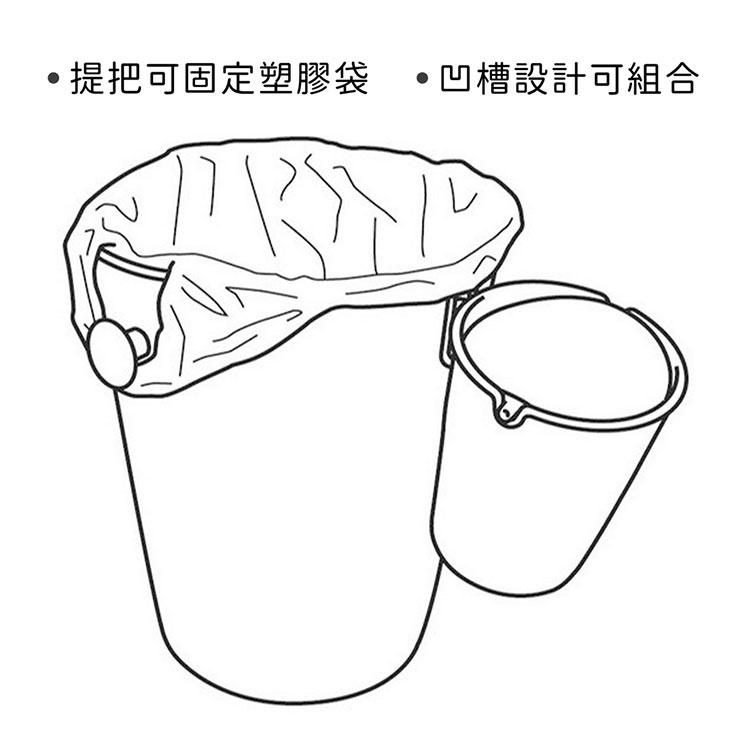 《八幡化成》雙柄垃圾桶(簡約白10L) | 回收桶 廚餘桶-細節圖4