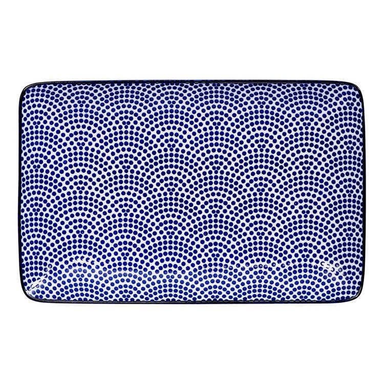 《Tokyo Design》瓷製長方餐盤(扇點藍20.5cm) | 餐具 器皿 盤子-細節圖2