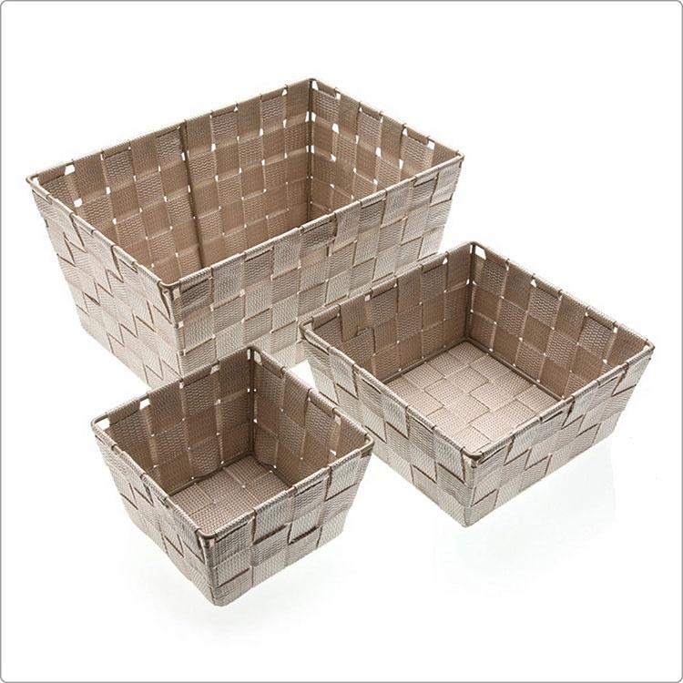 《VERSA》方形編織收納籃(米14cm) | 整理籃 置物籃 儲物箱-細節圖4