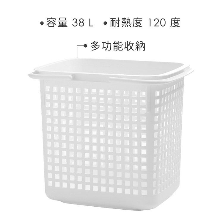 《八幡化成》置物收納提籃(雲朵白38L) | 整理籃 置物籃 儲物箱-細節圖3