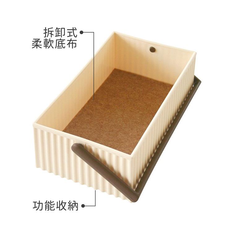 《八幡化成》波紋收納提籃(奶油白S) | 整理籃 置物籃 儲物箱-細節圖3