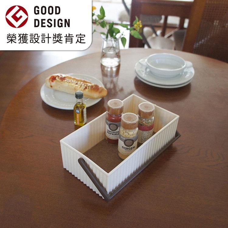 《八幡化成》波紋收納提籃(奶油白S) | 整理籃 置物籃 儲物箱-細節圖5