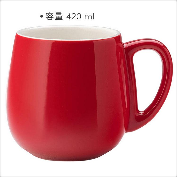 《Utopia》寬肚瓷製馬克杯(紅420ml) | 水杯 茶杯 咖啡杯-細節圖3
