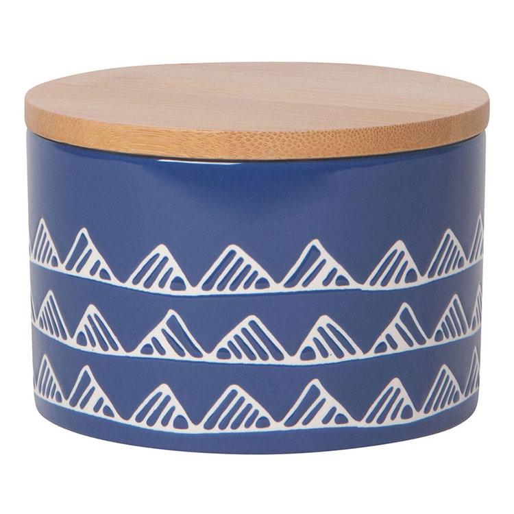 《NOW》竹蓋陶製密封罐(藍山丘375ml) | 保鮮罐 咖啡罐 收納罐 零食罐 儲物罐-細節圖2